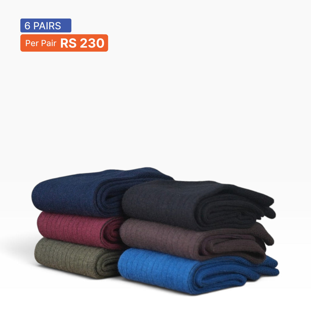 Ribbed Crew Socks (Pack of 6) Multicolor