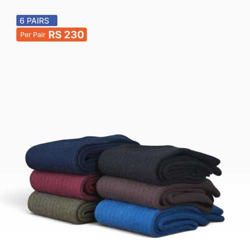 Ribbed Crew Socks (Pack of 6) Multicolor