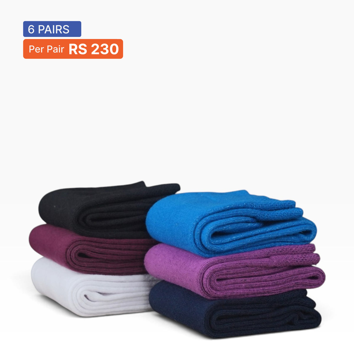 Plain Crew Socks (Pack of 6)
