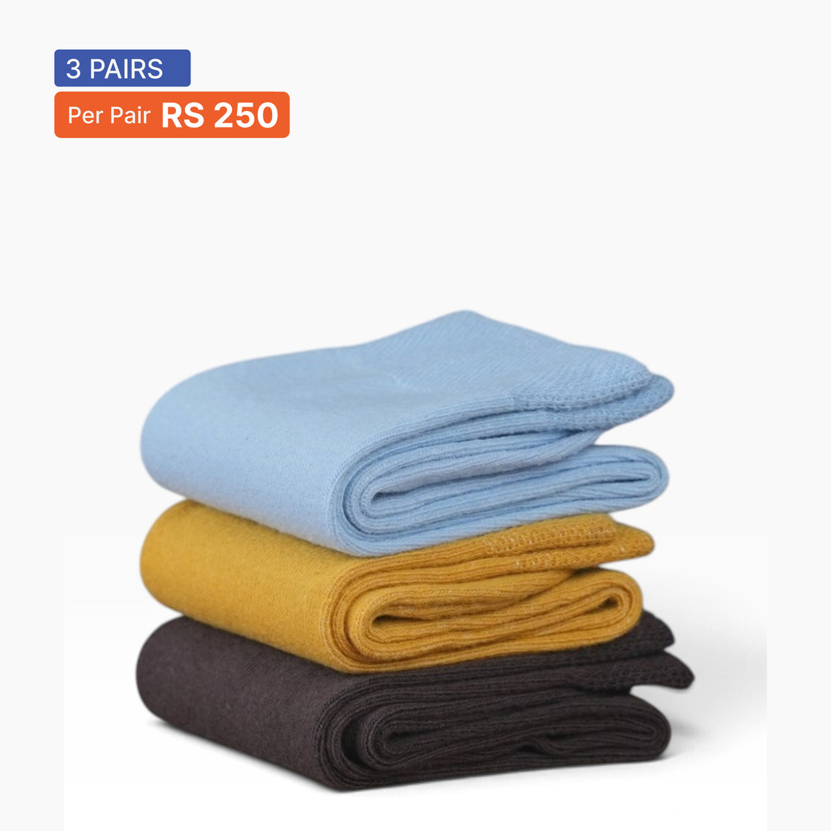 Plain Crew Socks (Pack of 3) Multicolor