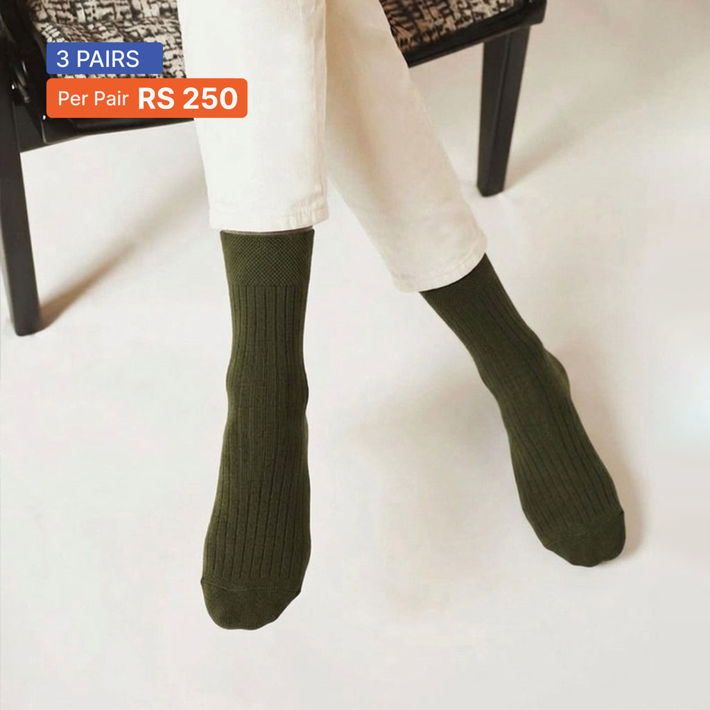 Ribbed Crew Socks (Pack of 3) Multicolor