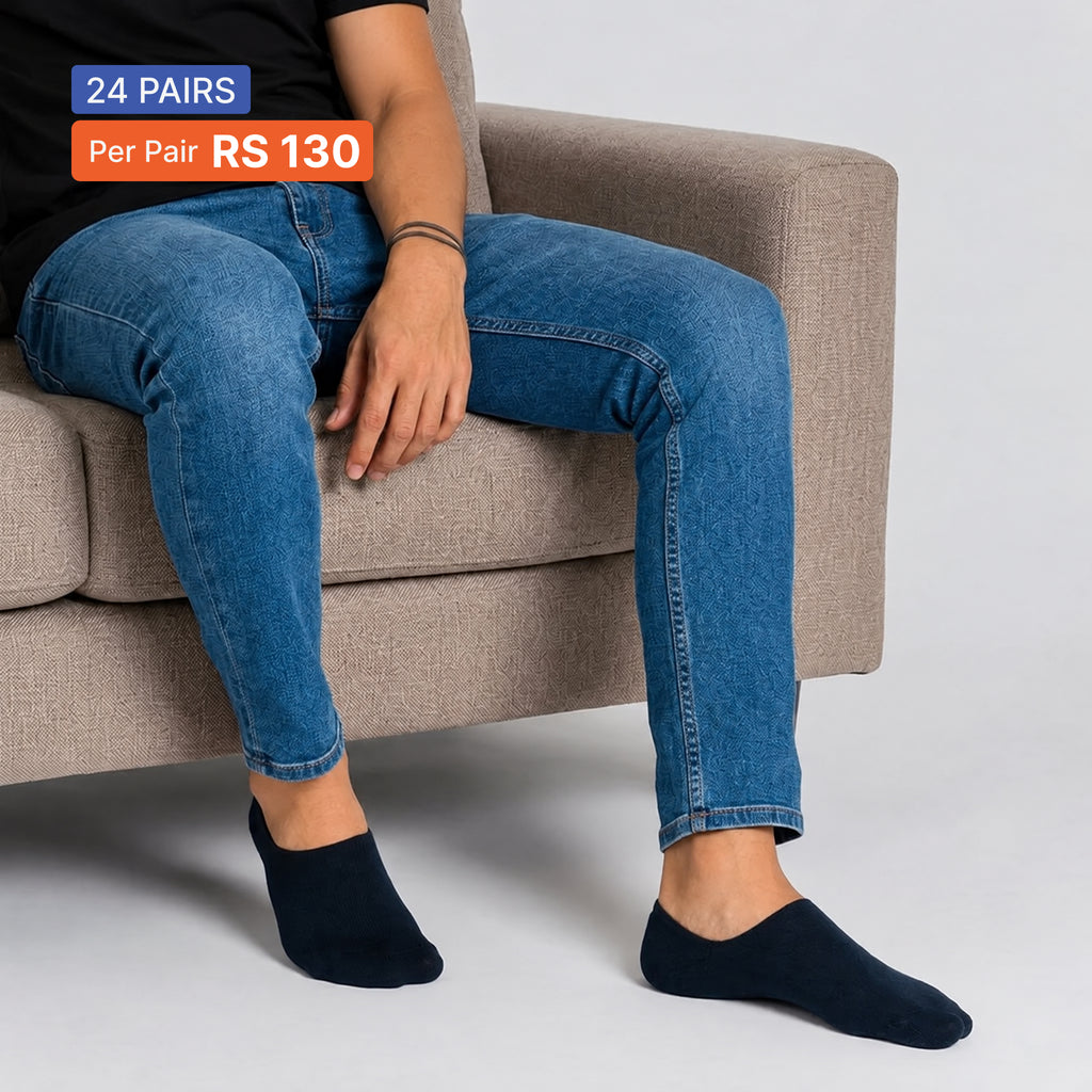 Ankle Socks (Pack of 24) White,Black & Navy