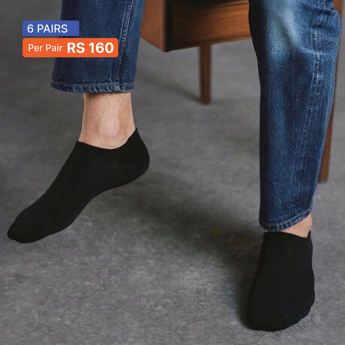 Ankle Socks (Pack of 6) All Black