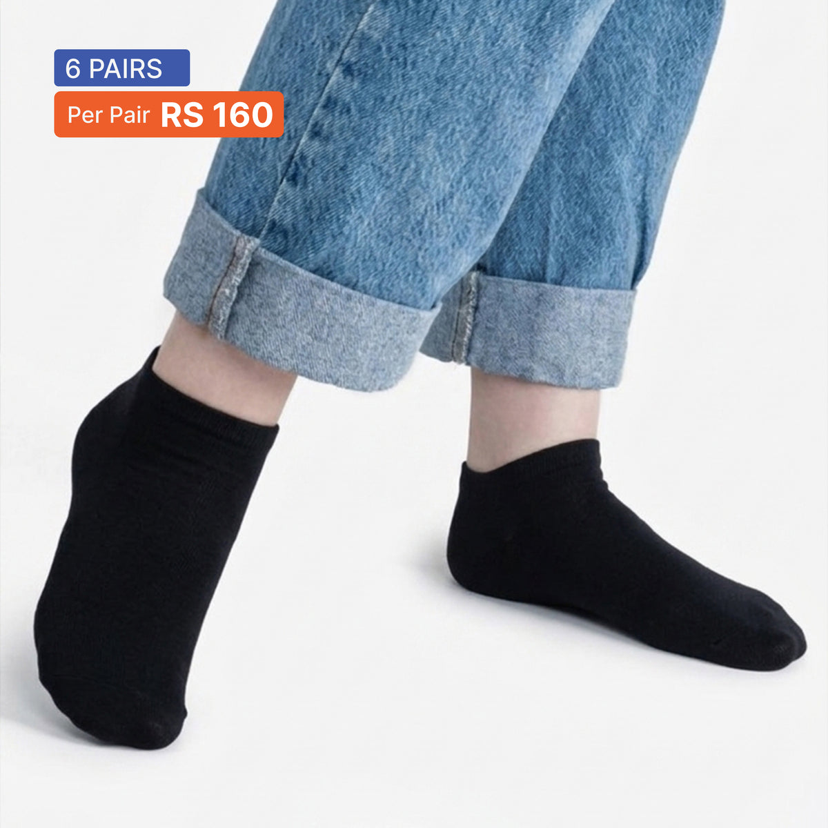Ankle Socks (Pack of 6) Black & Navy