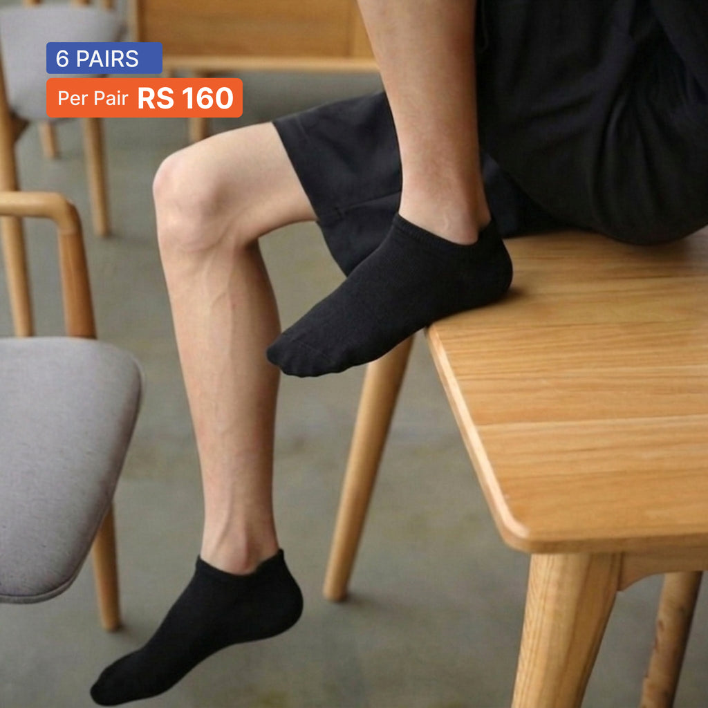 Ankle Socks (Pack of 6) White & Black