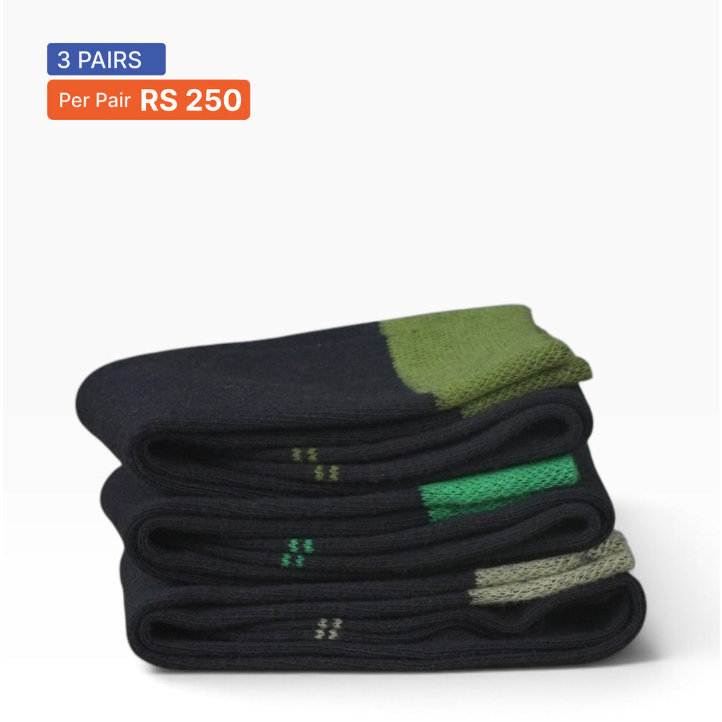 Cuff Socks Black (Pack of 3) Multicolor Cuff