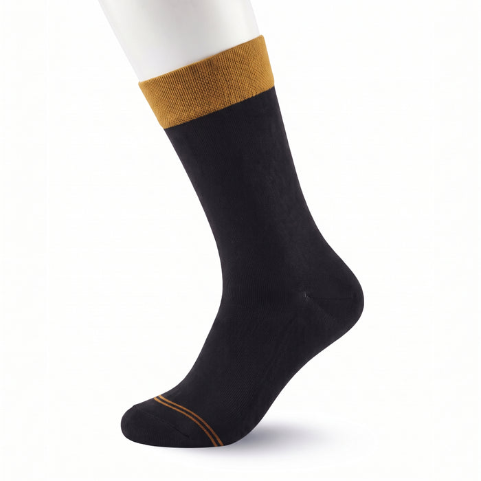 Unisex Black Socks with Gold Cuff