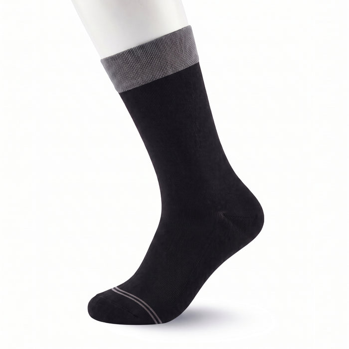 Unisex Black Socks with Grey Cuff