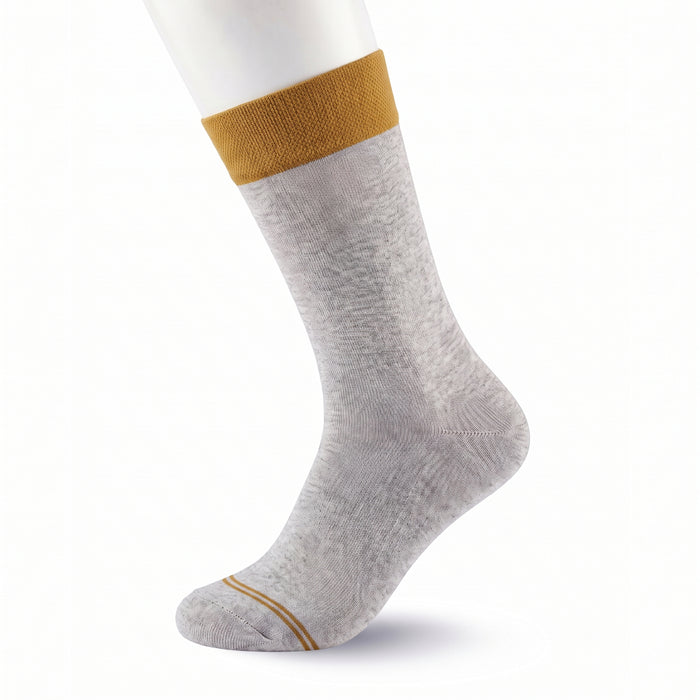 Unisex Light Grey Socks With Gold Cuff