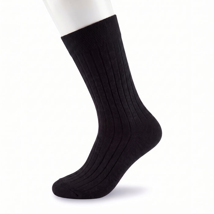 Unisex Dark Grey Ribbed Dress Socks