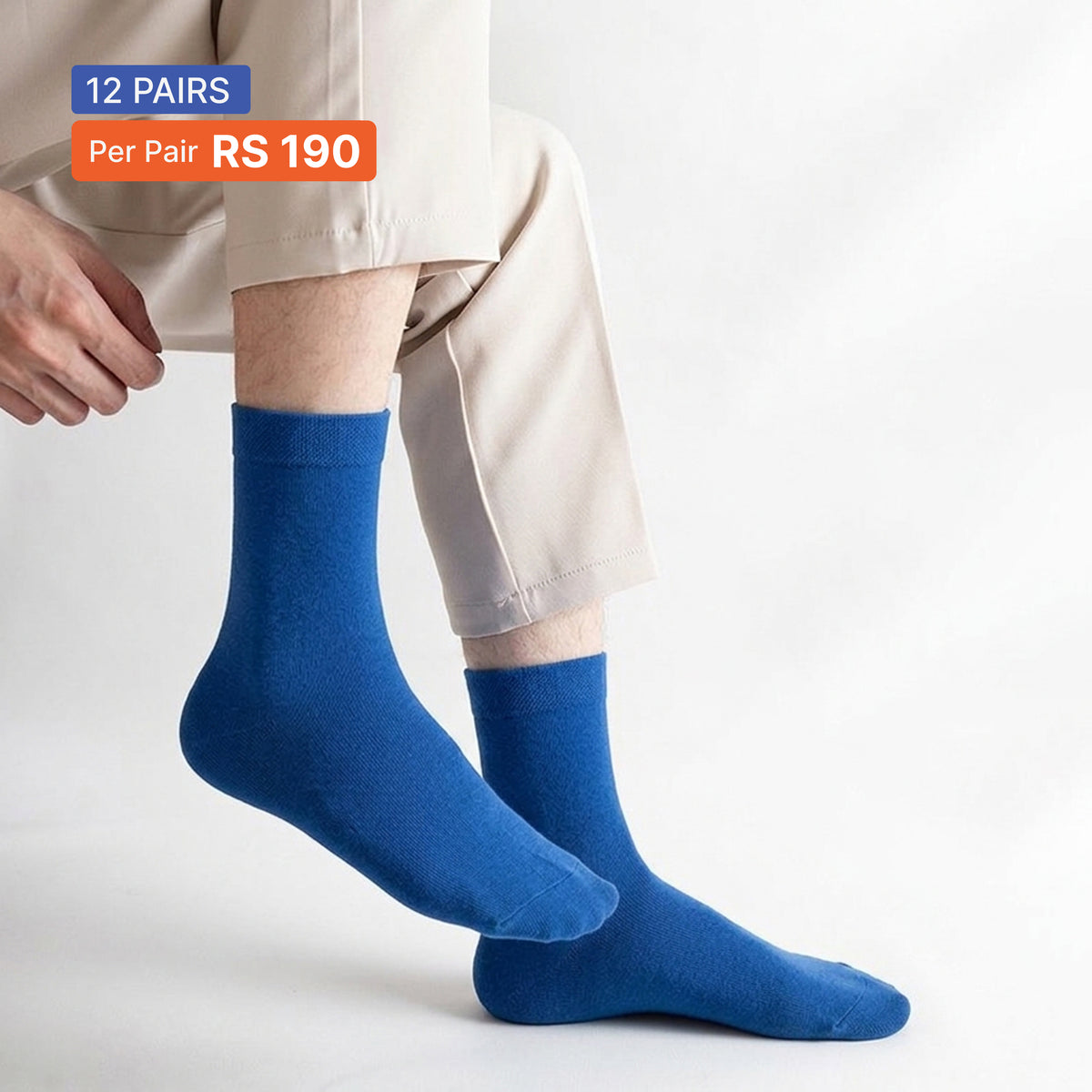 Plain Crew Socks (Pack of 12) Multicolor