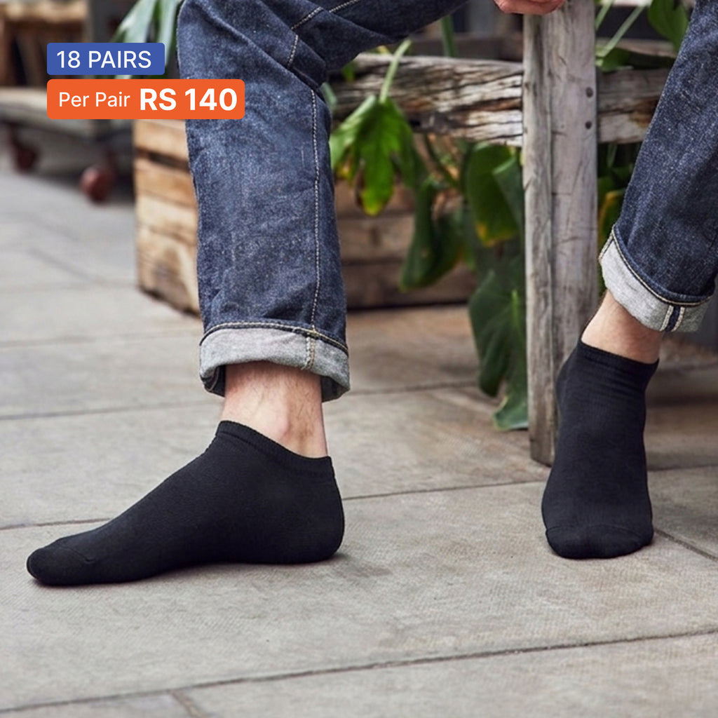 Ankle Socks (Pack of 18) Black,White & Navy